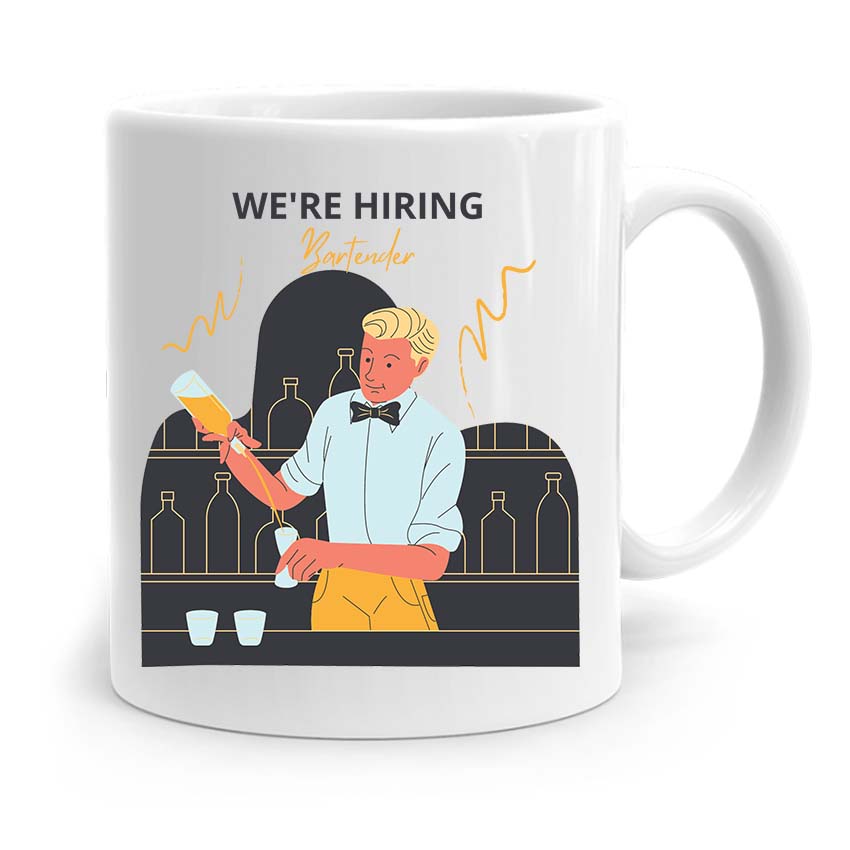 Kubek Prezent Dla Barmana We're Hiring Bartender Z Nadrukiem Ze Zdjęciem