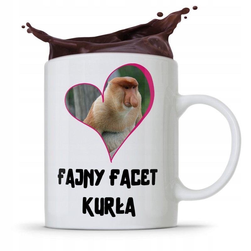 Kubek Prezent Dla Chłopaka Fajny Facet Kurła Z Nadrukiem Ze Zdjęciem