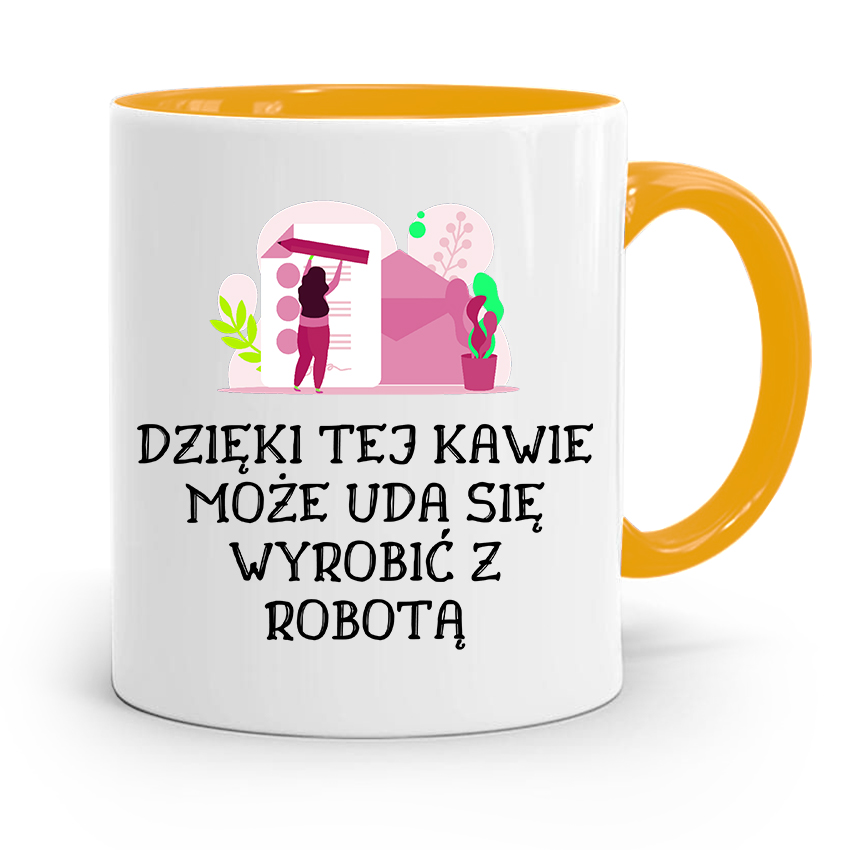 Dla Pracownika Kubek Żółty Może Uda Się Wyrobić Z Nadrukiem Ze Zdjęciem