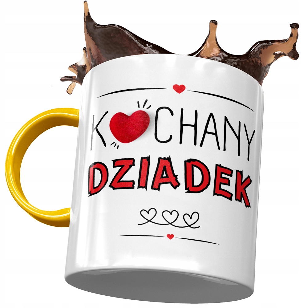 Kubek Żółty Dla Dziadka Na Dzień Dziadka Prezent Z Nadrukiem Ze Zdjęciem