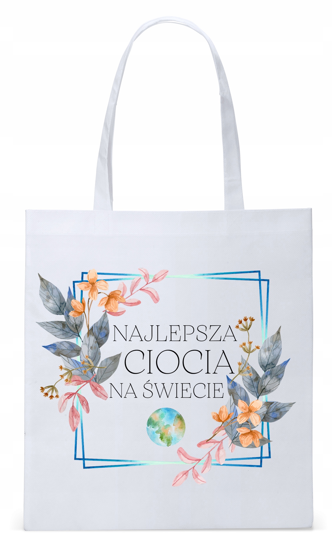 Dla Cioci Cioteczki Torba Eco Biała Shopper Z Nadrukiem Ze Zdjęciem