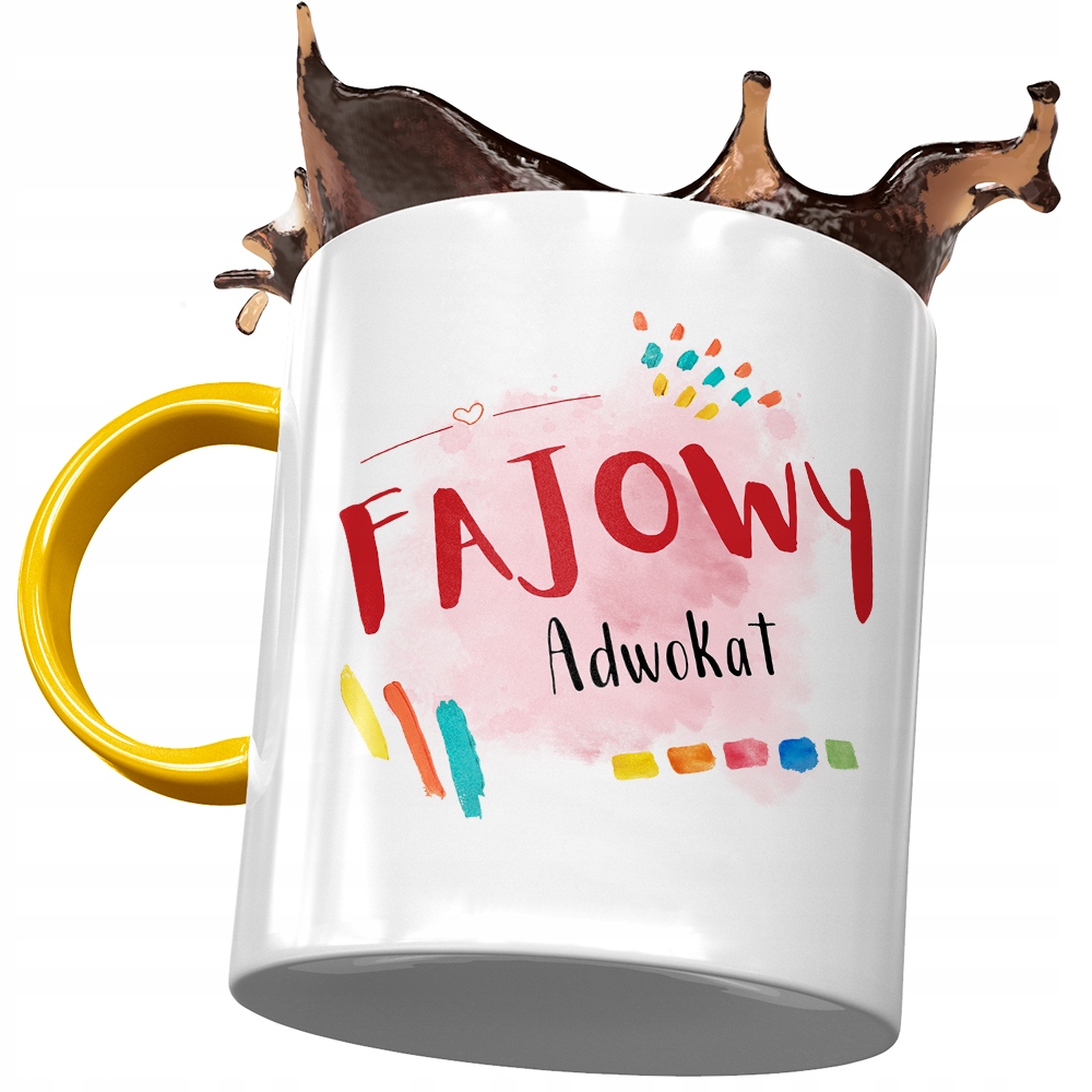 Kubek Żółty Dla Adwokata Fajowy Adwokat Prezent Z Nadrukiem Ze Zdjęciem
