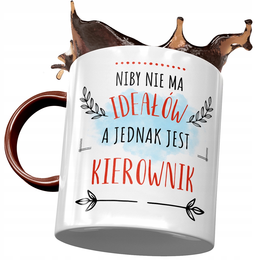 Kubek Bordowy Dla Kierownika Niby Nie Ma Ideałów Z Nadrukiem Ze Zdjęciem