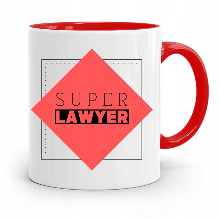 Kubek Czerwony Prawnika Super Lawyer Prezent Z Nadrukiem Ze Zdjęciem