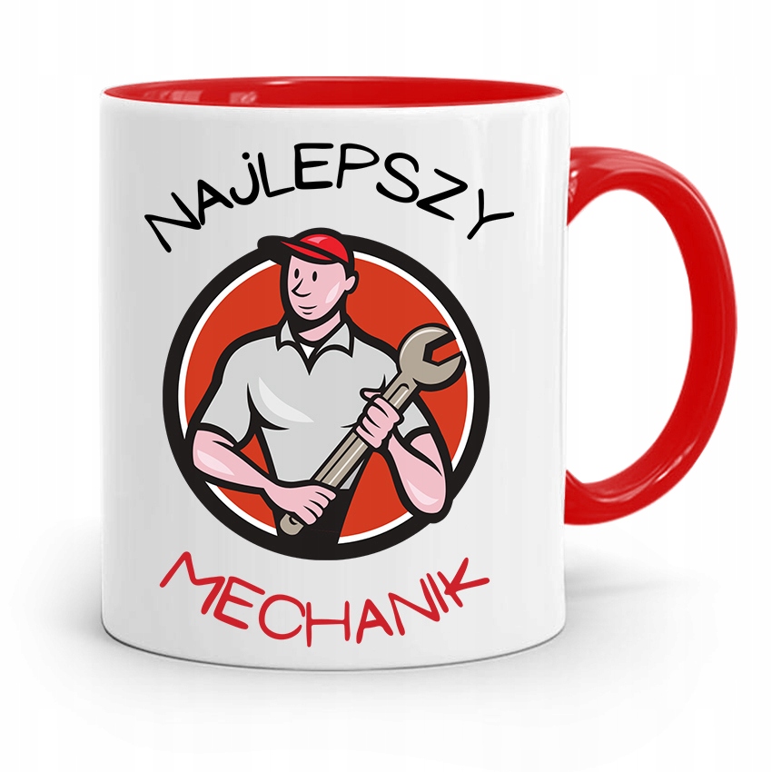Kubek Czerwony Dla Mechanika Najlepszy Mechanik Z Nadrukiem Ze Zdjęciem