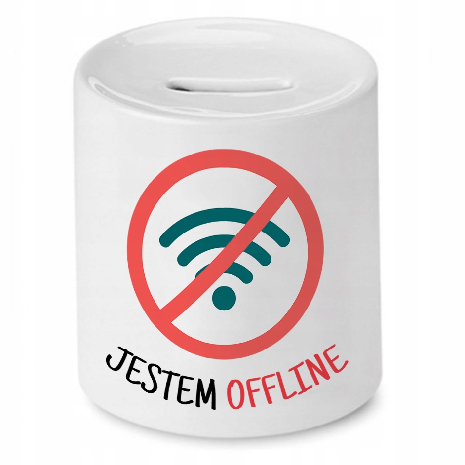 Skarbonka Informatyka Proramisty Jestem Offline Z Nadrukiem Ze Zdjęciem