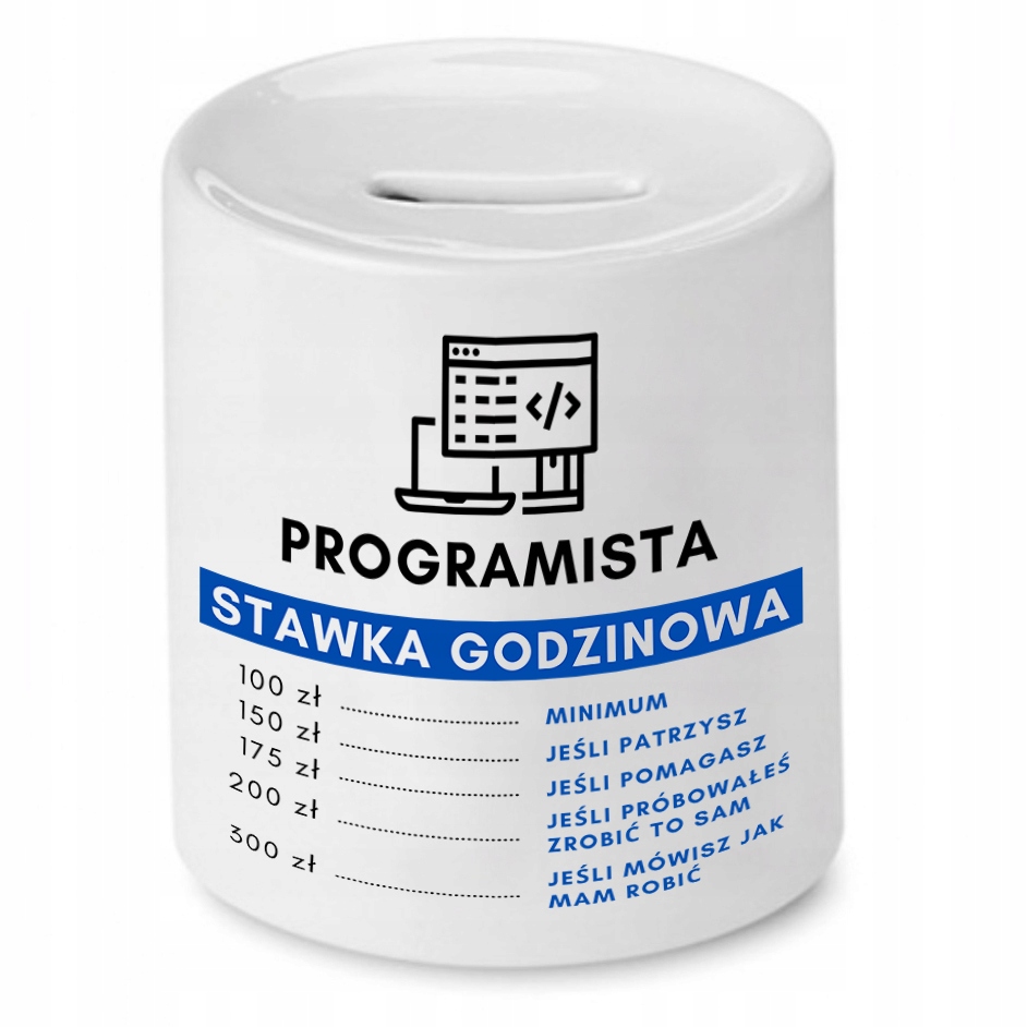 Skarbonka Dla Informatyka Stawka Godzinowa Prezent Z Nadrukiem Ze Zdjęciem