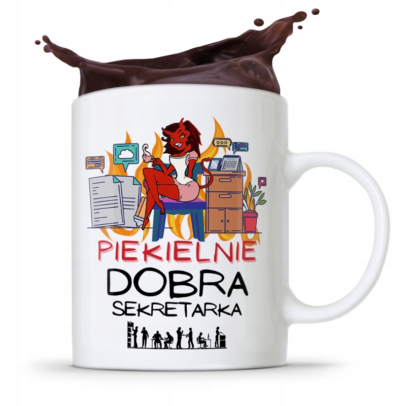 Kubek Prezent Dla Sekretarki Piekielnie Dobra Z Nadrukiem Ze Zdjęciem
