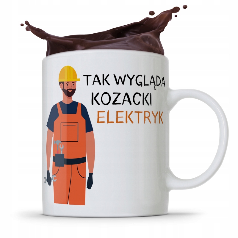 Kubek Prezent Dla Elektryka Kozacki Elektryk Z Nadrukiem Ze Zdjęciem
