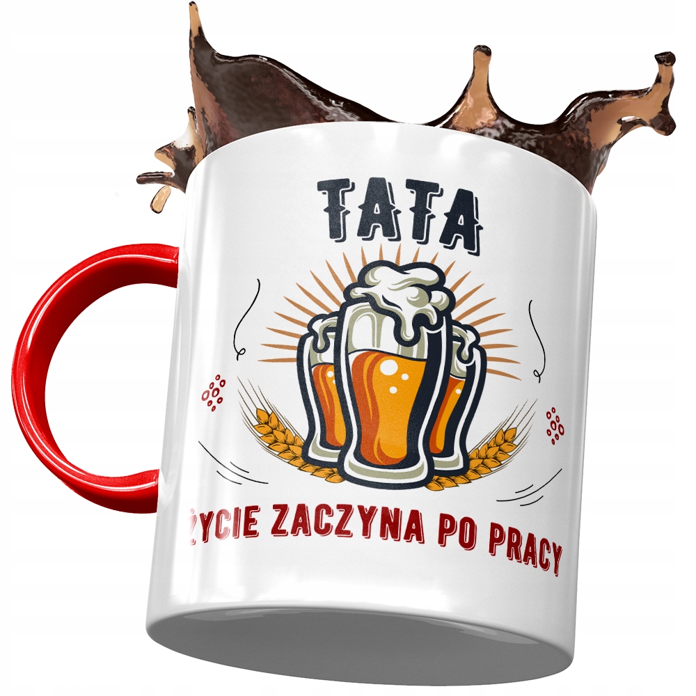 Kubek Czerwony Dla Taty Ojca Na Dzień Taty Prezent Z Nadrukiem Ze Zdjęciem