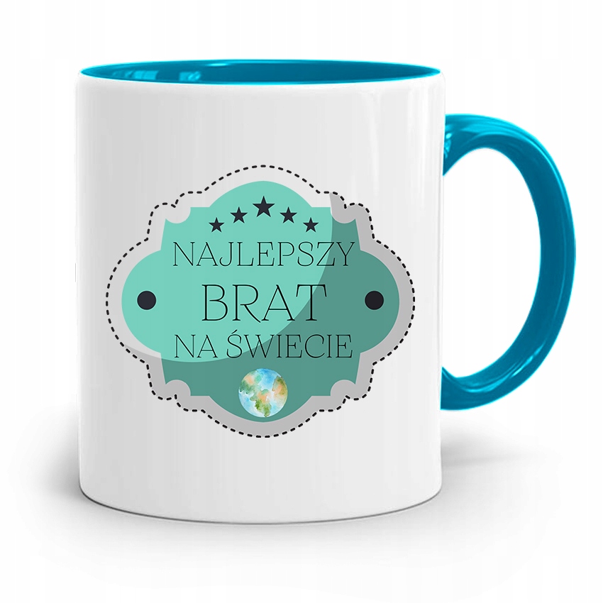 Kubek Błękitny Prezent Najlepszy Brat Na Świecie Z Nadrukiem Ze Zdjęciem