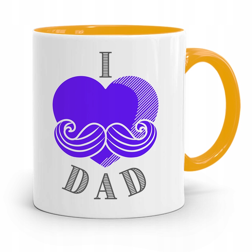 Kubek Żółty Dzień Ojca Dla Taty I Love Dad Z Nadrukiem Ze Zdjęciem