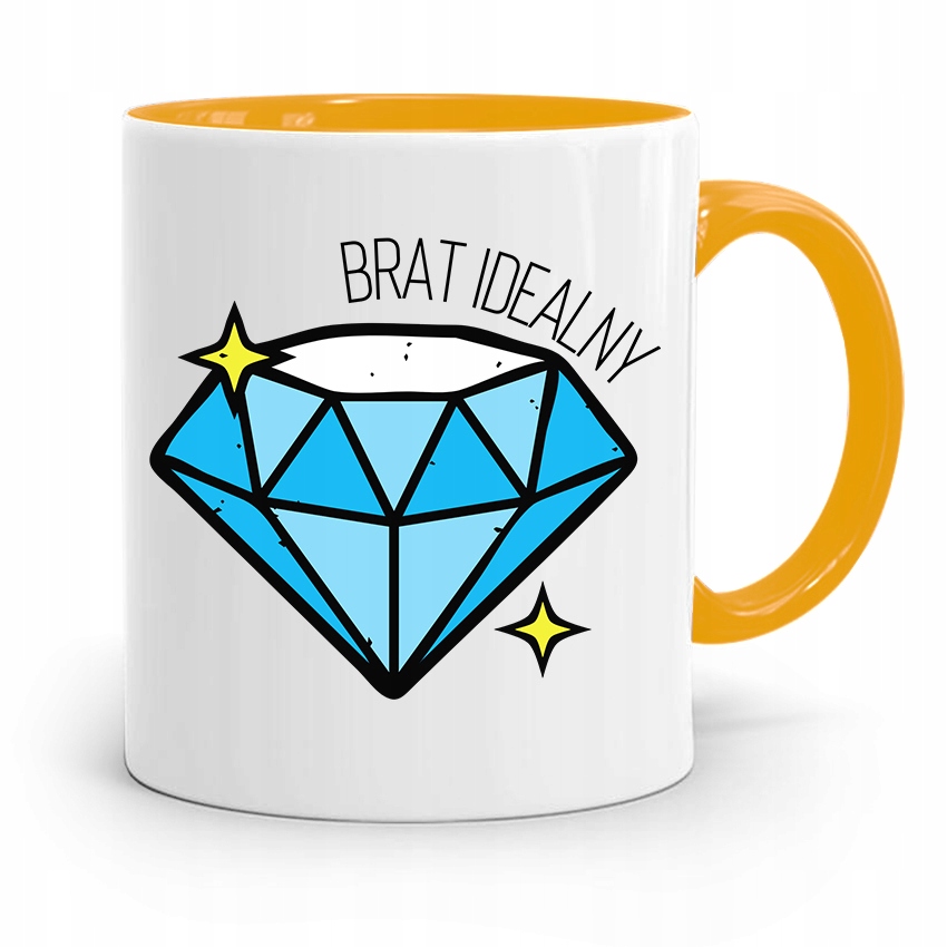 Kubek Żółty Prezent Dla Brata Brat Idealny Z Nadrukiem Ze Zdjęciem