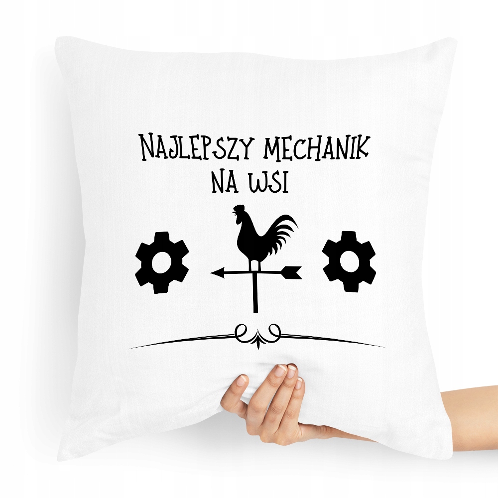 Poduszka Prezent Dla Najlepszego Mechanika We Wsi Z Nadrukiem Ze Zdjęciem