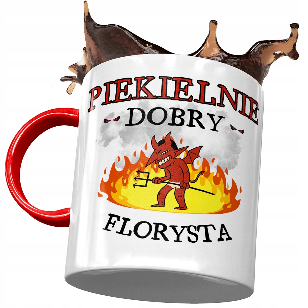 Kubek Czerwony Dla Florysty Piekielnie Dobry Z Nadrukiem Ze Zdjęciem