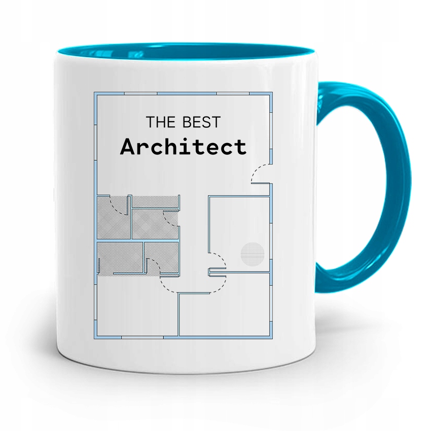 Kubek Błękitny Architekta The Best Architect Z Nadrukiem Ze Zdjęciem