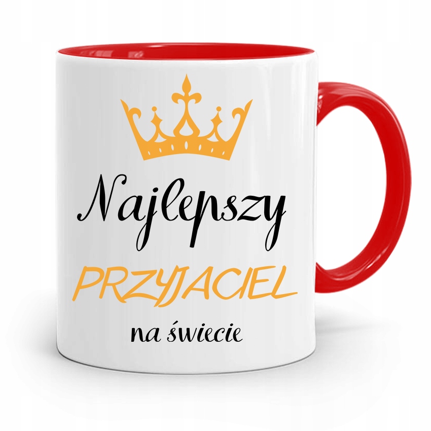 Kubek Czerwony Przyjaciela Najlepszy Przyjaciel Z Nadrukiem Ze Zdjęciem