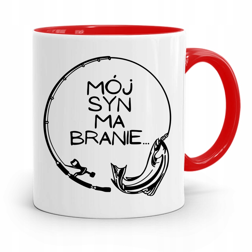Kubek Czerwony Prezent Dla Syna Mój Syn Ma Branie Z Nadrukiem Ze Zdjęciem