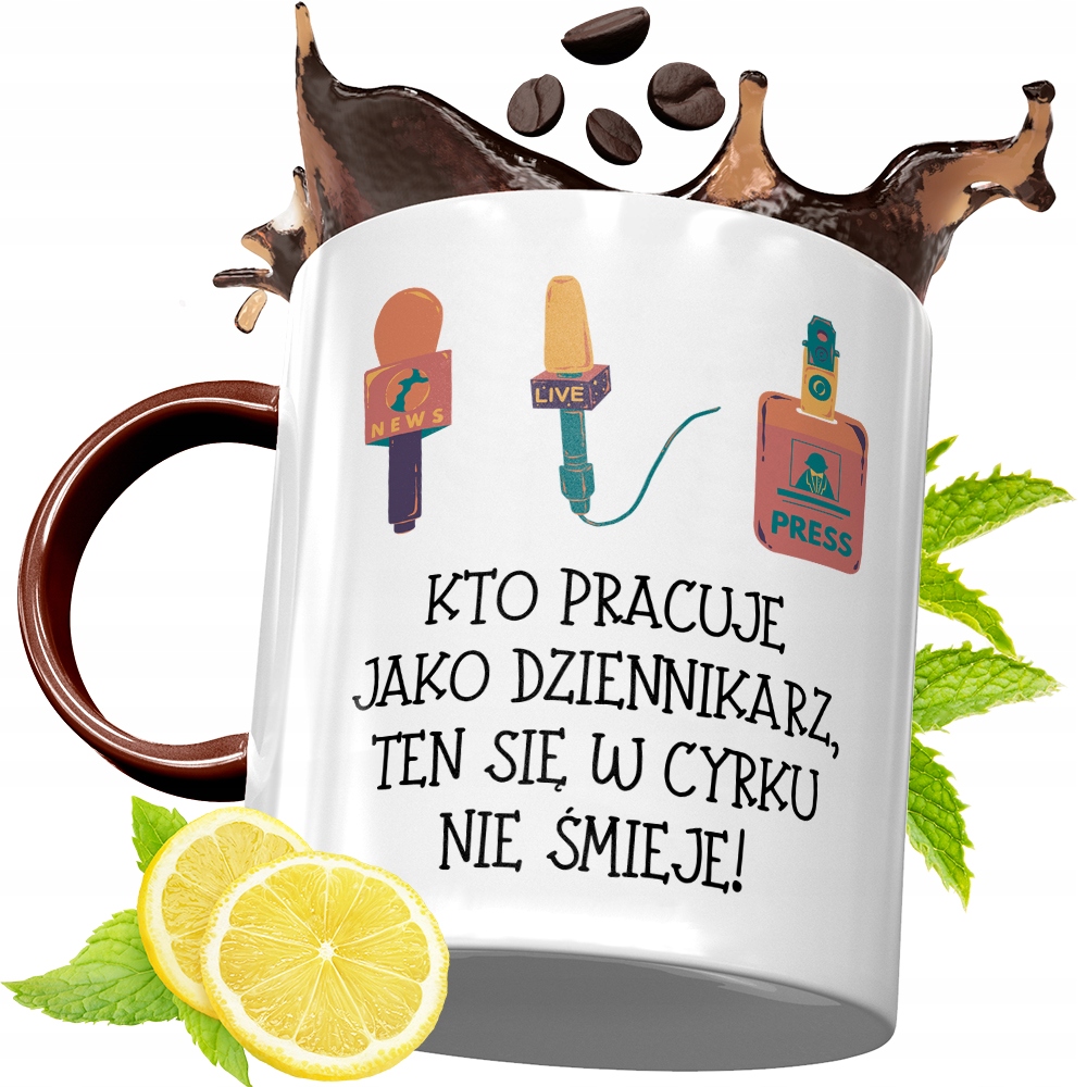 Kubek Bordowy Dla Dziennikarza Na Urodziny Prezent Z Nadrukiem Ze Zdjęciem