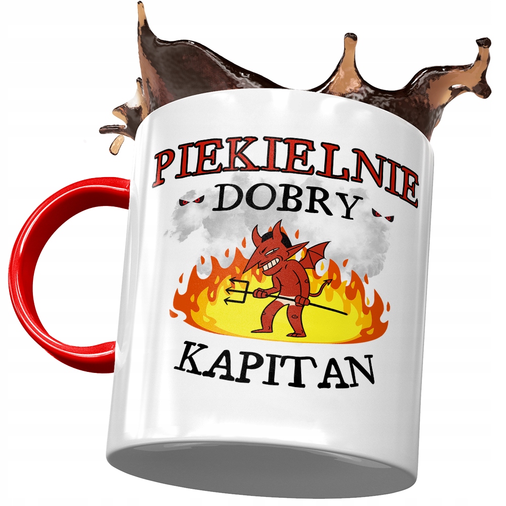 Kubek Czerwony Dla Kapitana Piekielnie Dobry Kubek Z Nadrukiem Ze Zdjęciem
