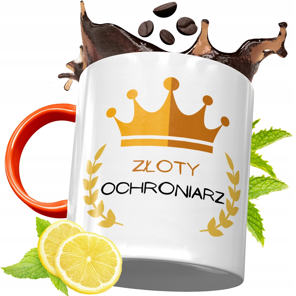 Kubek Pomarańczowy Dla Ochroniarza Prezent Z Nadrukiem Ze Zdjęciem