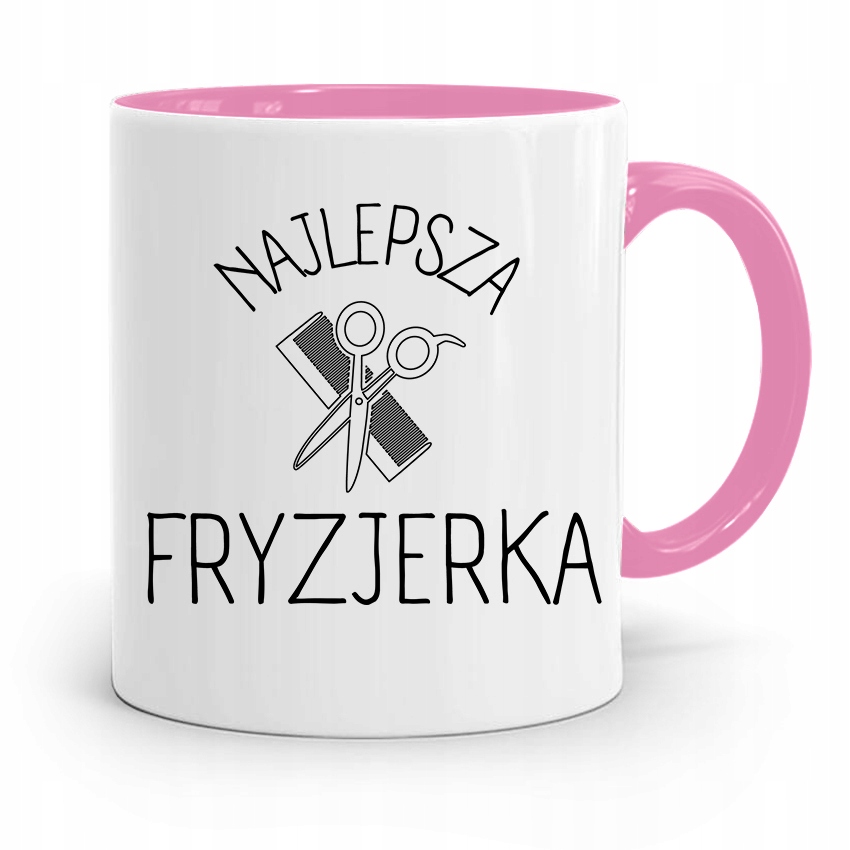 Kubek Różowy Dla Fryzjerki Najlepsza Fryzjerka Z Nadrukiem Ze Zdjęciem