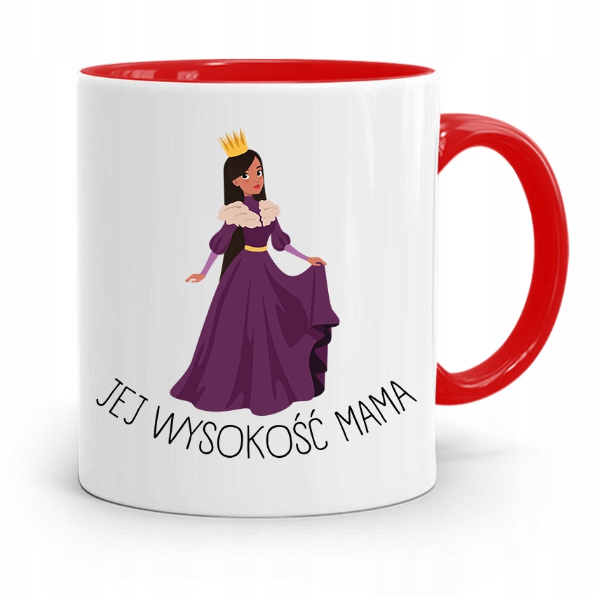 Kubek Czerwony Prezent Dla Mamy Jej Wysokość Mama Z Nadrukiem Ze Zdjęciem