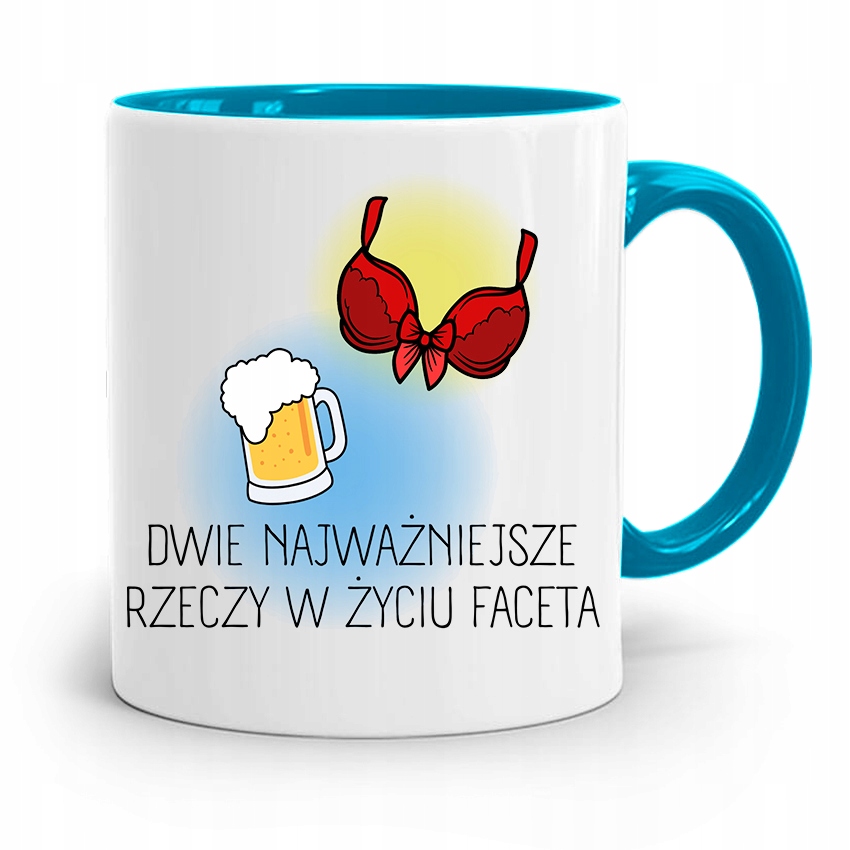 Kubek Błękitny Śmieszny Zabawny Dwie Najważniejsze Z Nadrukiem Ze Zdjęciem