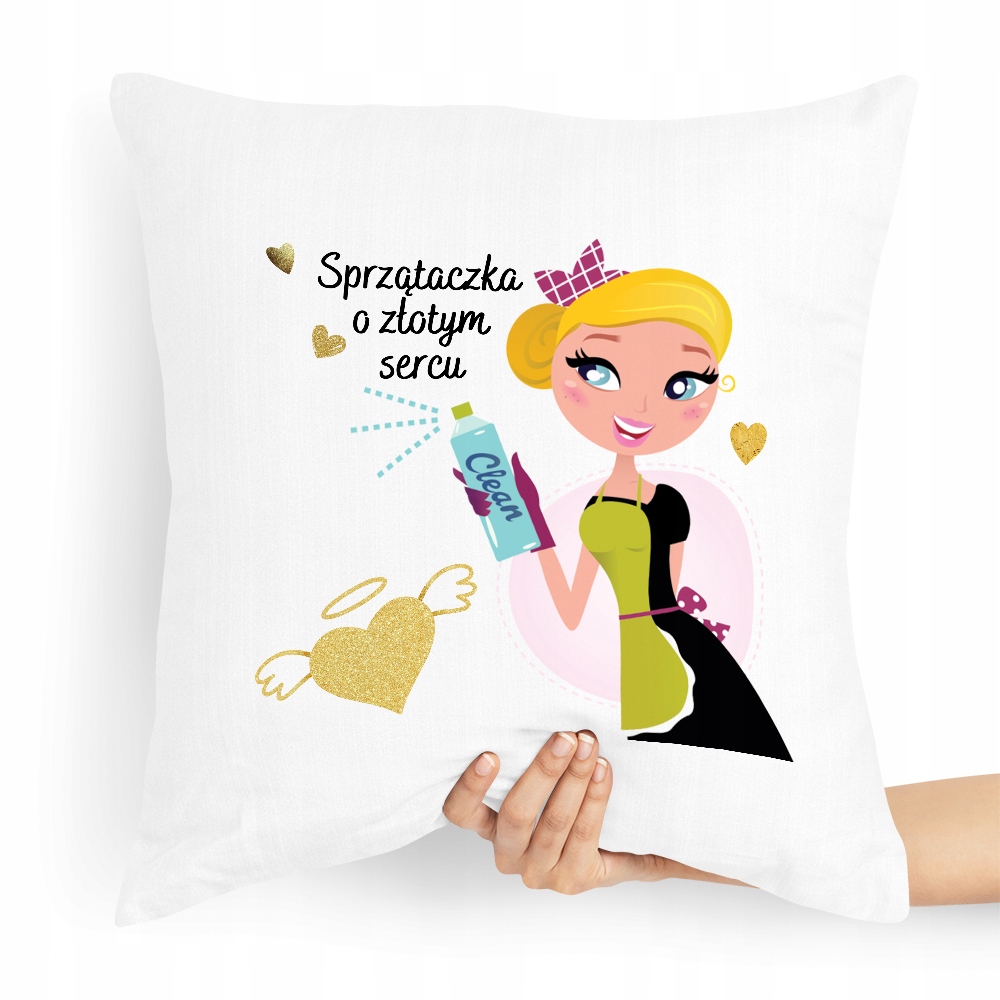 Poduszka Dla Sprzątaczki Na Prezent Urodziny Z Nadrukiem Ze Zdjęciem
