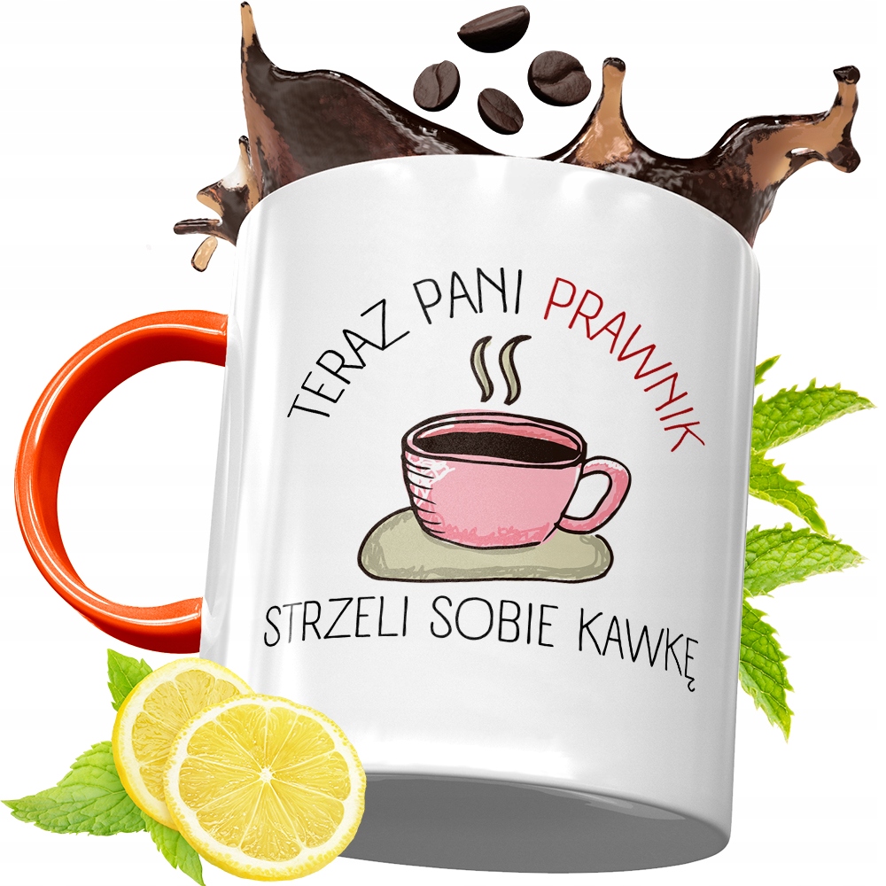 Kubek Pomarańczowy Dla Prawnika Prezent Z Nadrukiem Ze Zdjęciem