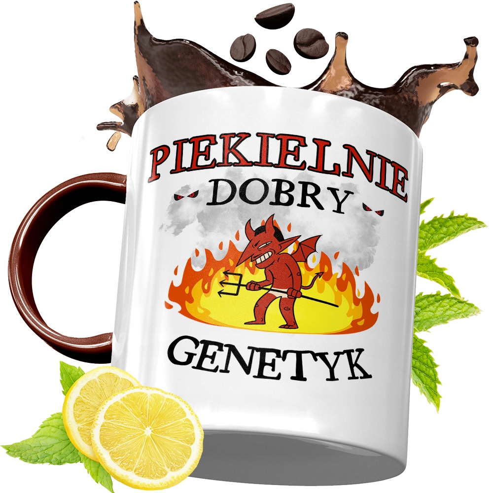 Kubek Pomarańczowy Dla Genetyka Prezent Z Nadrukiem Ze Zdjęciem