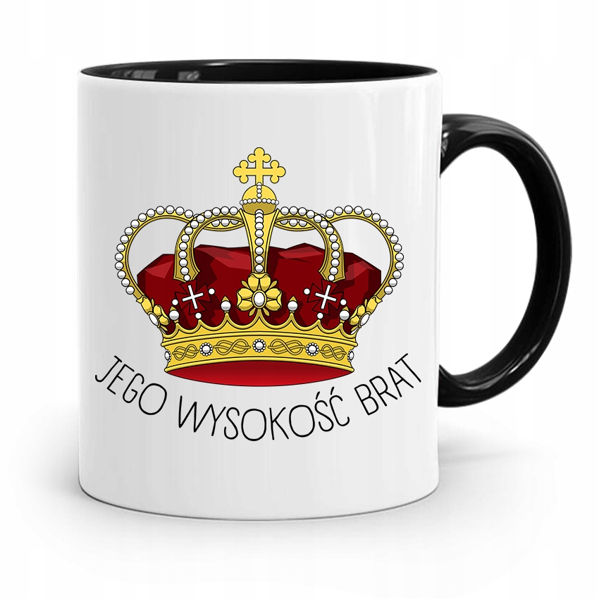 Kubek Czarny Prezent Dla Brata Jego Wysokość Brat Z Nadrukiem Ze Zdjęciem