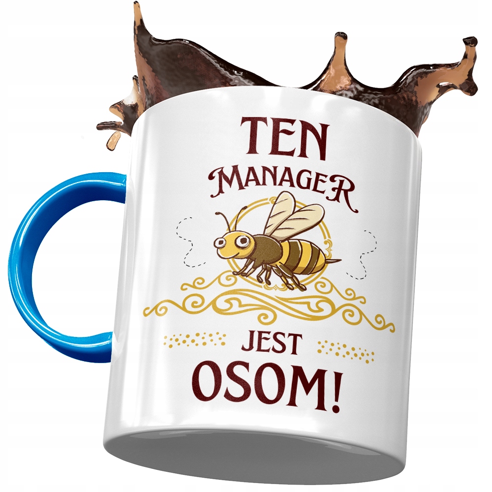 Kubek Błękitny Dla Managera Ten Manager Jest Osom Z Nadrukiem Ze Zdjęciem