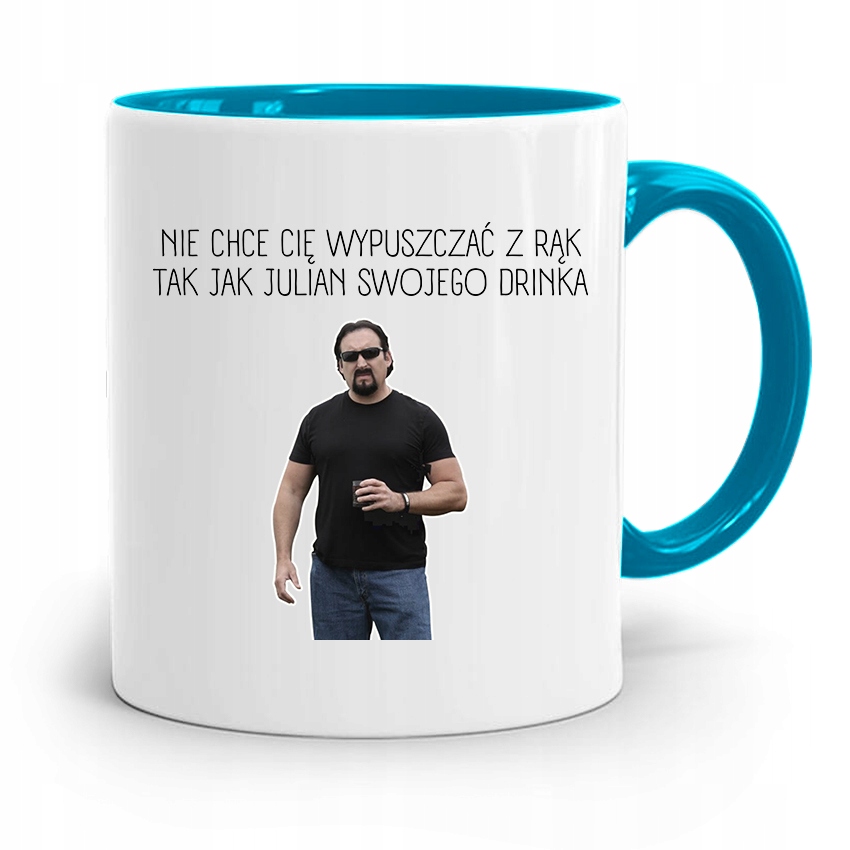 Kubek Błękitny Chłopaka Nie Chce Cię Wypuszczać Z Nadrukiem Ze Zdjęciem