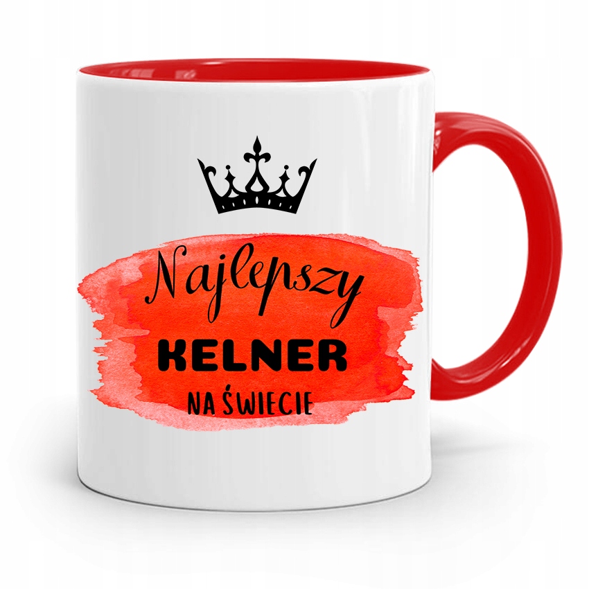Dla Kelnera Kubek Czerwony Najlepszy Na Świecie Z Nadrukiem Ze Zdjęciem