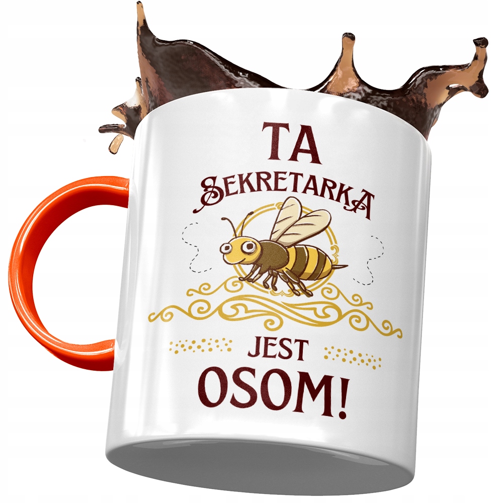 Kubek Pomarańczowy Dla Sekretarki Jest Osom! Z Nadrukiem Ze Zdjęciem