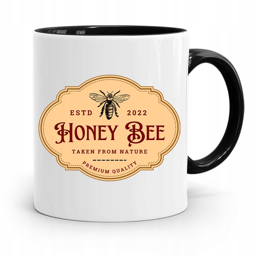 Kubek Czarny Dla Pszczelarza Honey Bee Prezent Z Nadrukiem Ze Zdjęciem