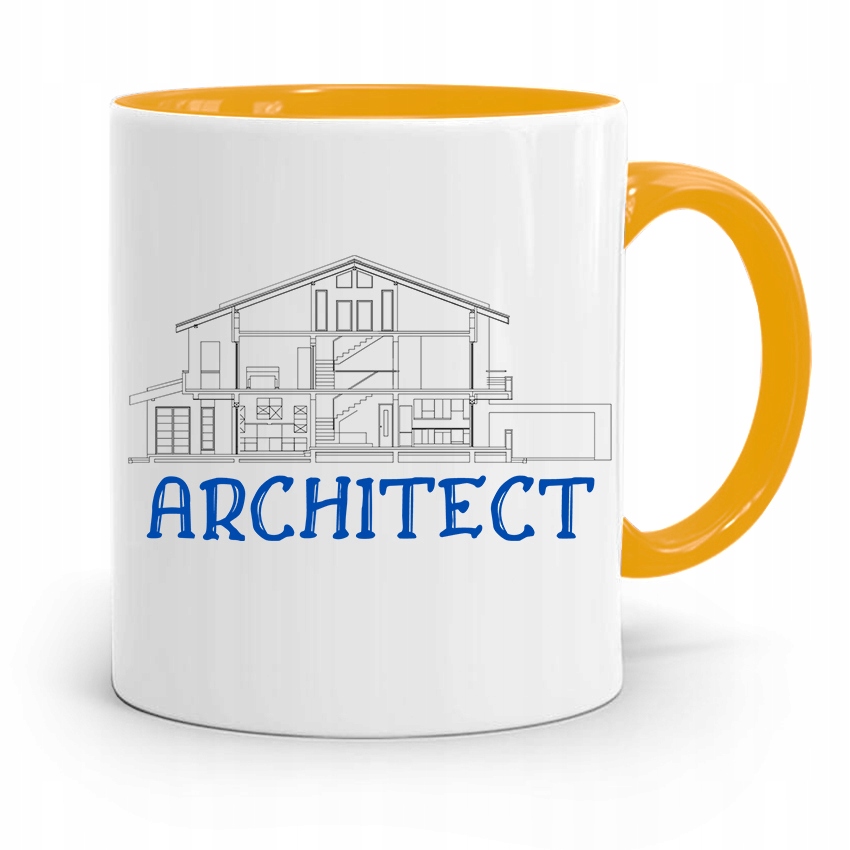 Kubek Żółty Architekta Architect Prezent Z Nadrukiem Ze Zdjęciem