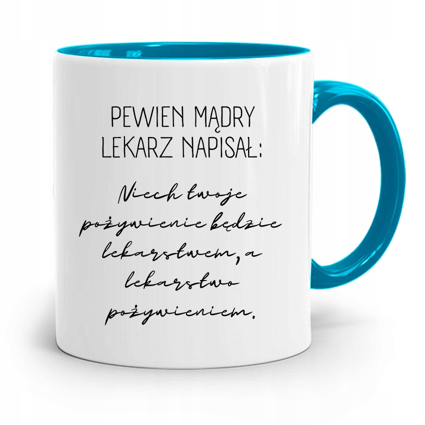 Kubek Błękitny Dla Doktora Pewien Mądry Lekarz Z Nadrukiem Ze Zdjęciem