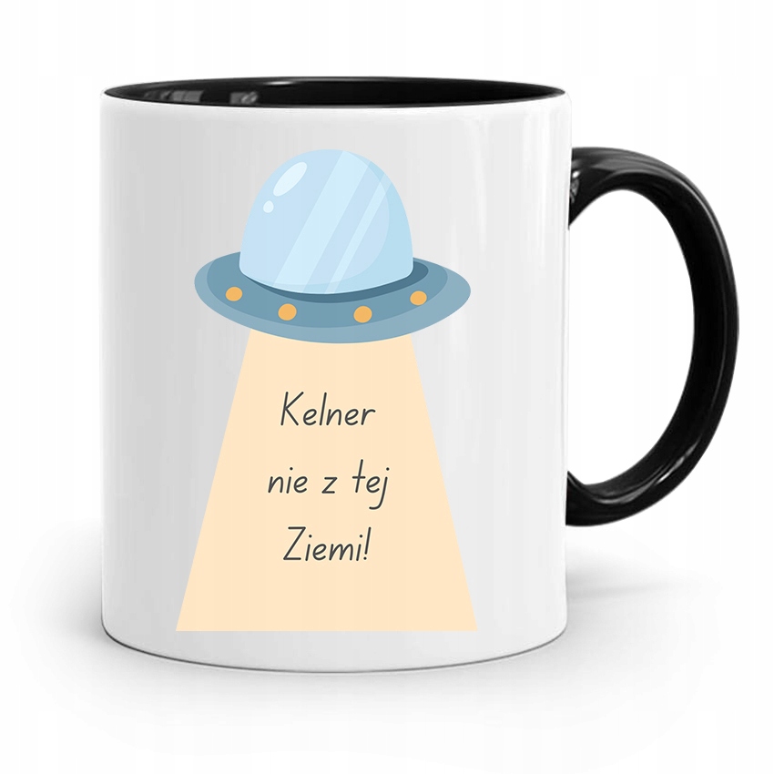 Dla Kelnera Kubek Czarny Kelner Nie Z Tej Ziemi Z Nadrukiem Ze Zdjęciem