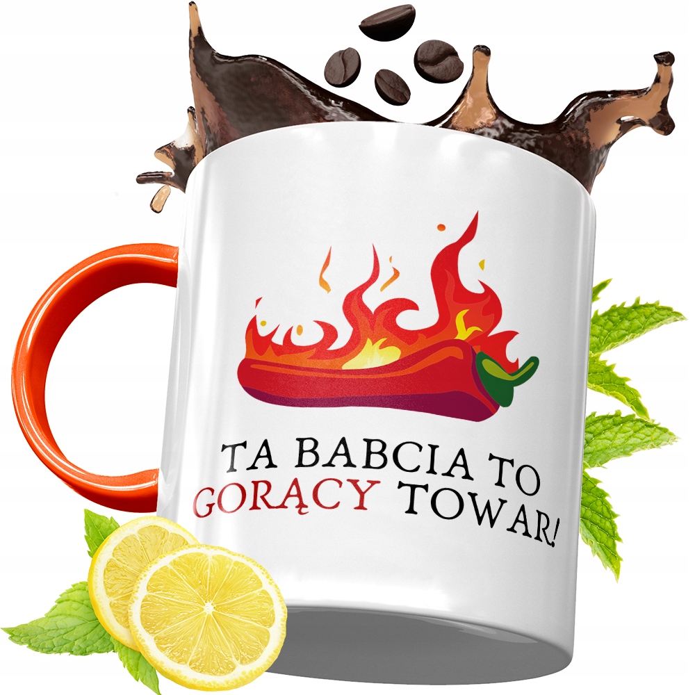 Kubek Pomarańczowy Dla Babci Dzień Babci Prezent Z Nadrukiem Ze Zdjęciem