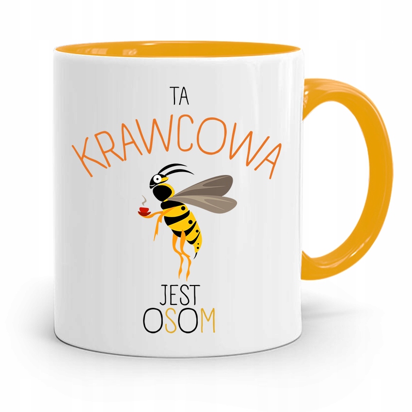 Kubek Żółty Dla Krawcowej Ta Krawcowa Jest Osom Z Nadrukiem Ze Zdjęciem