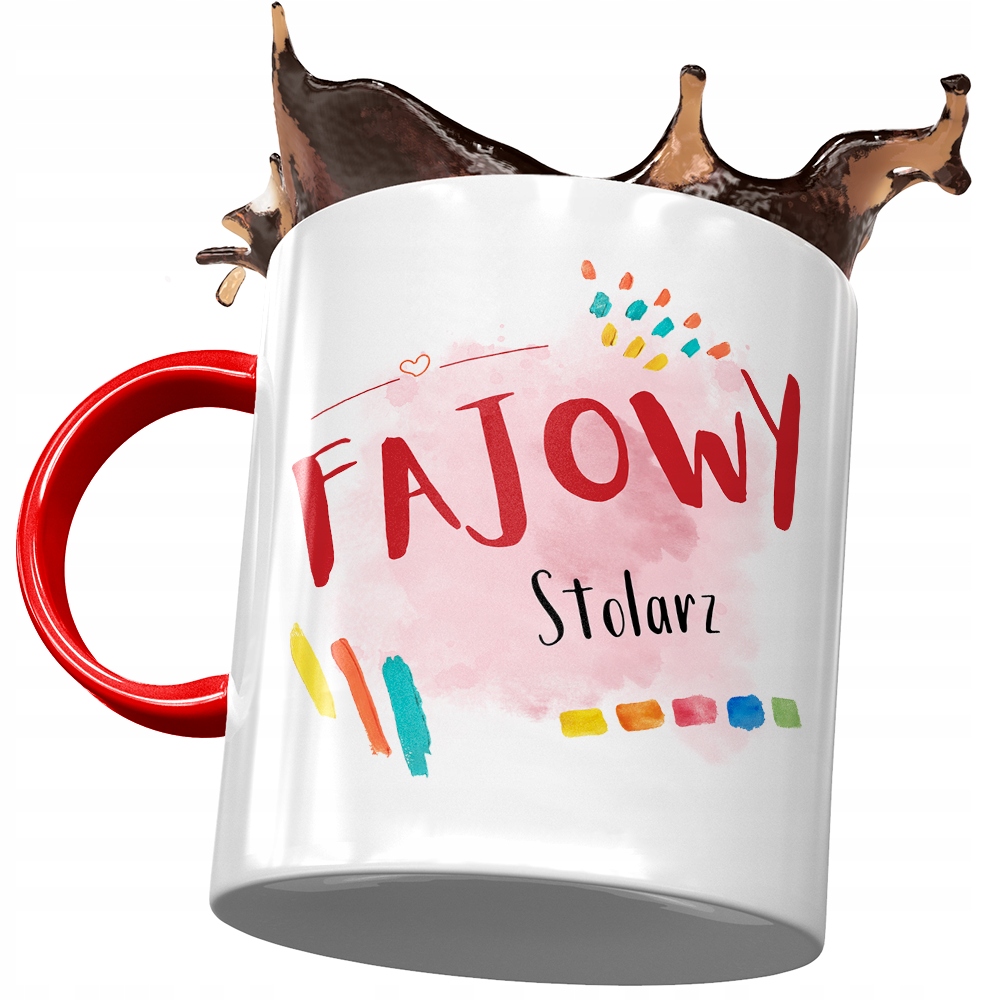 Kubek Czerwony Dla Stolarza Fajowy Stolarz Kubek Z Nadrukiem Ze Zdjęciem