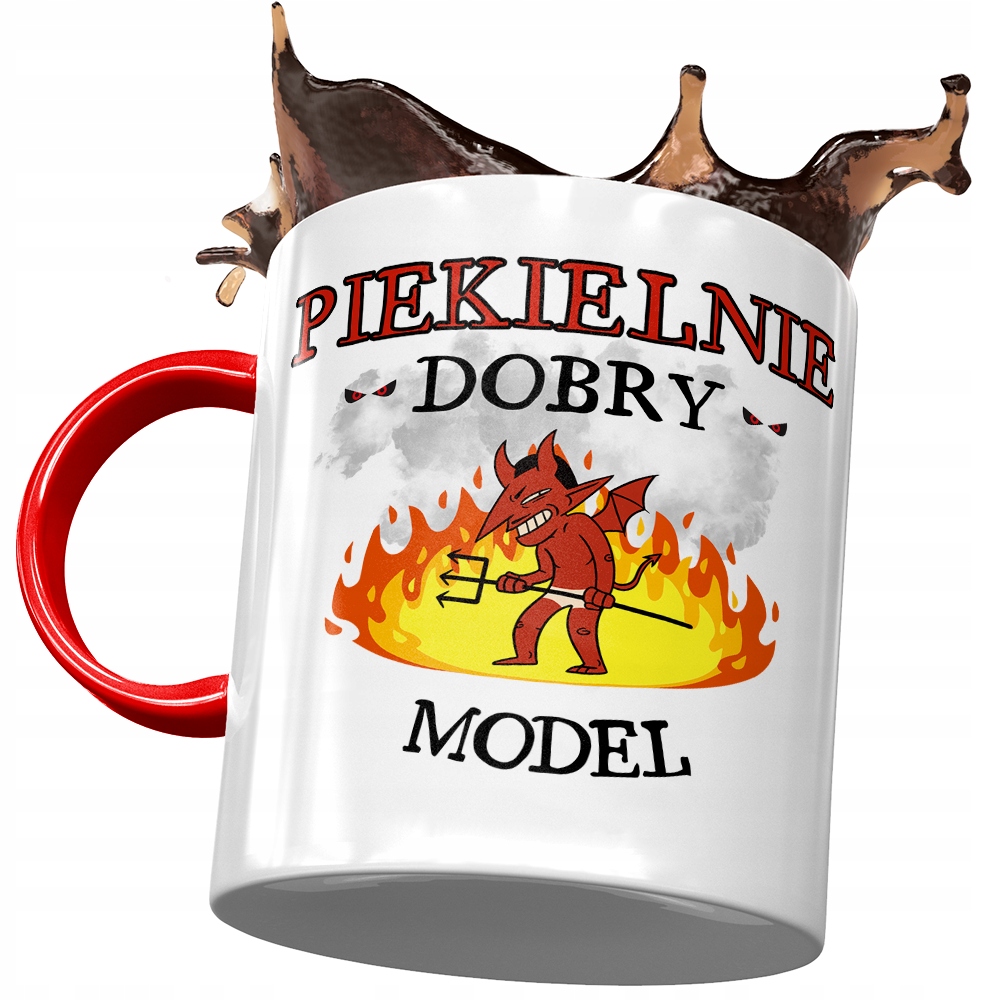 Kubek Czerwony Dla Modela Piekielnie Dobry Prezent Z Nadrukiem Ze Zdjęciem