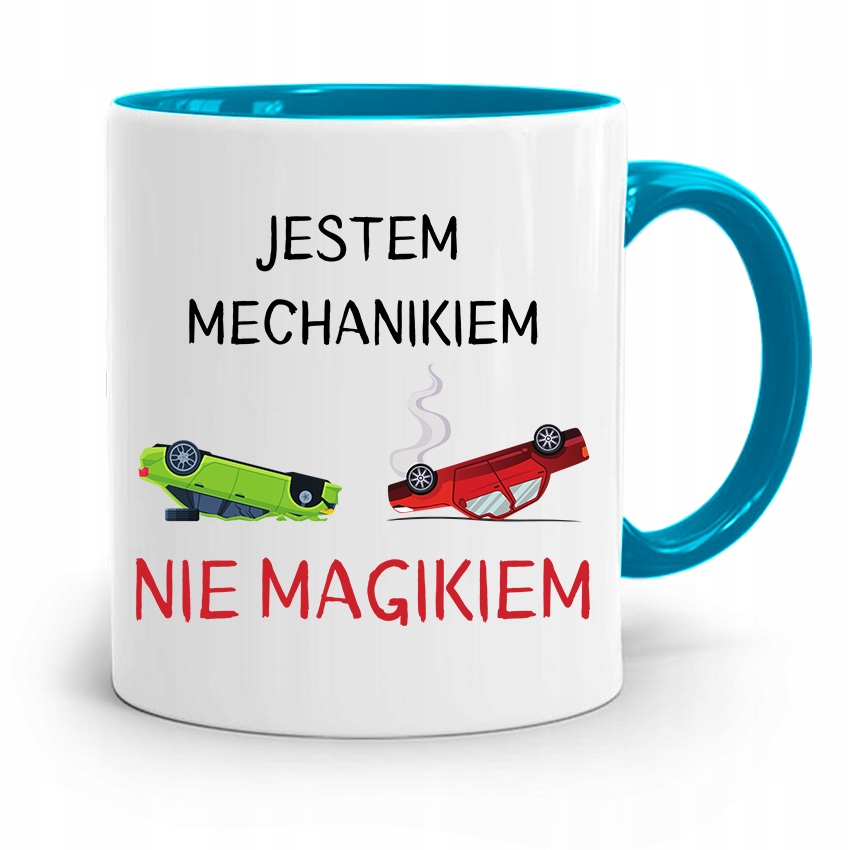 Kubek Błękitny Mechanika Jestem Mechanikiem Z Nadrukiem Ze Zdjęciem