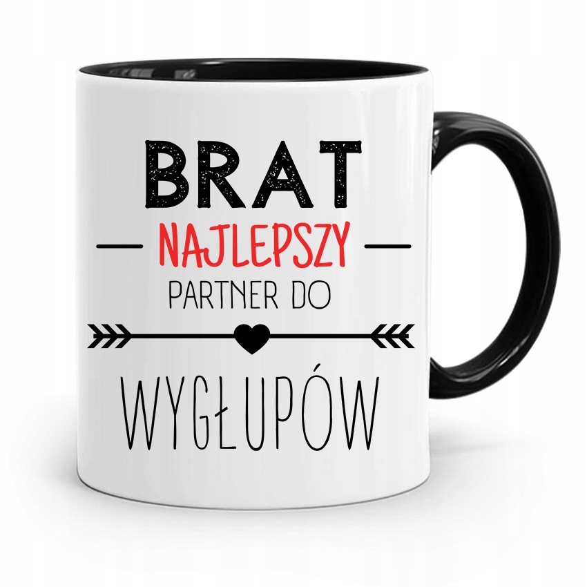 Kubek Czarny Prezent Dla Brata Partner Do Wygłupów Z Nadrukiem Ze Zdjęciem