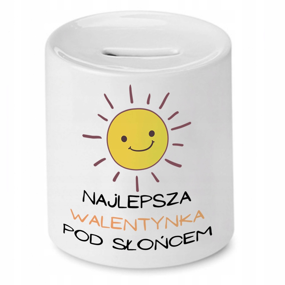 Skarbonka Prezent Walentynki Najlepszy Pod Słońcem Z Nadrukiem Ze Zdjęciem