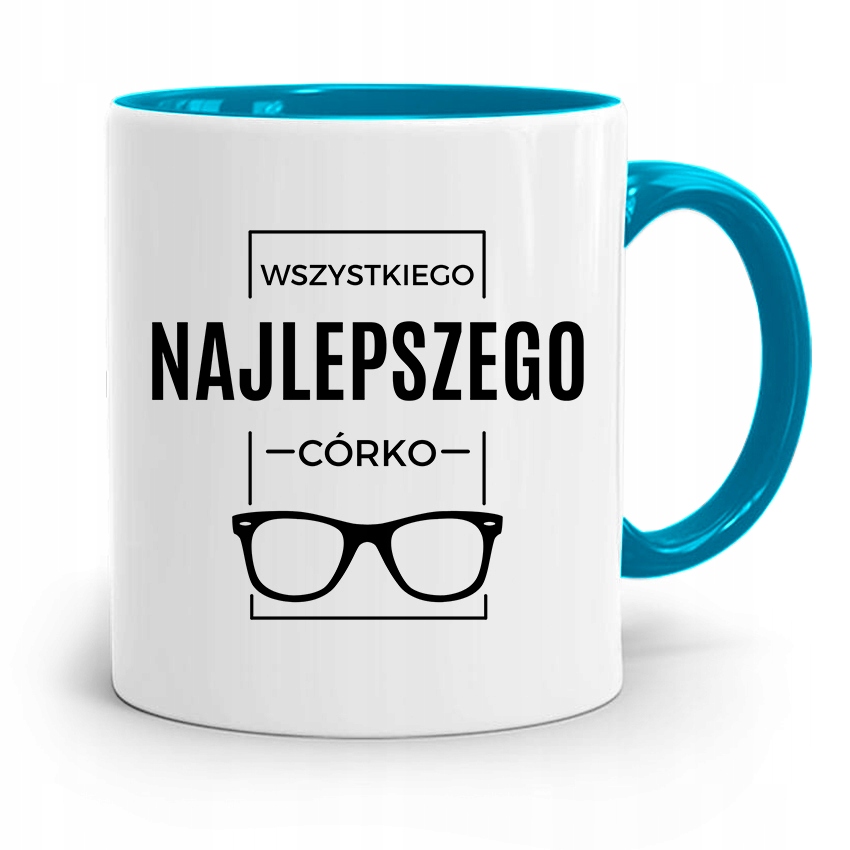 Kubek Błękitny Dla Córki Wszystkiego Najlepszego Z Nadrukiem Ze Zdjęciem