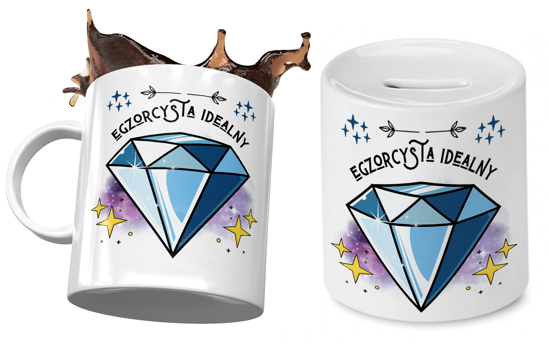 Dla Egzorcysty Zestaw Kubek + Skarbonka Na Prezent Z Nadrukiem Ze Zdjęciem