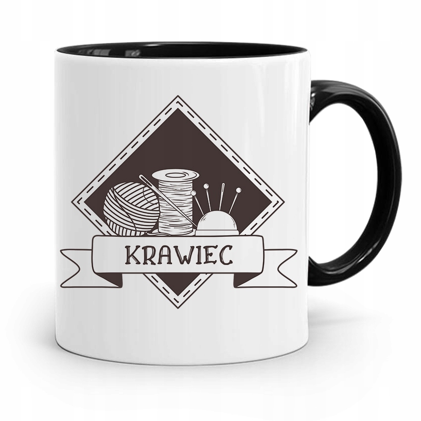 Kubek Czarny Dla Krawcowej Krawiec Prezent Z Nadrukiem Ze Zdjęciem